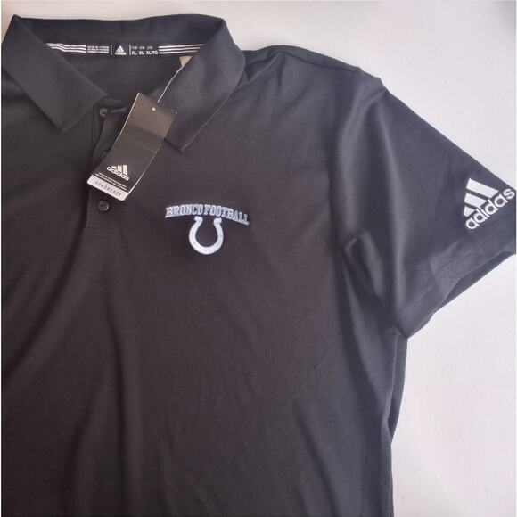 Adidas Bronco Football Embroidered Logo Polo - Picture 1 of 7